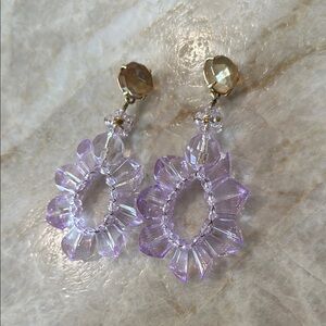 J Crew Purple and Amber Wreath Earrings